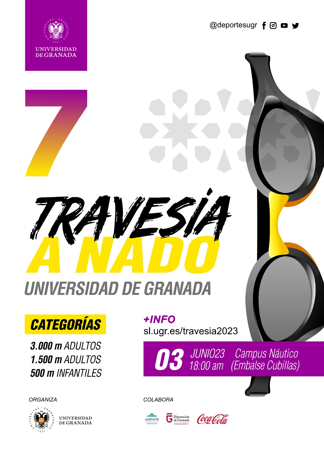 Cartel 7ª Travesía a nado Universidad de Granada-Albolote