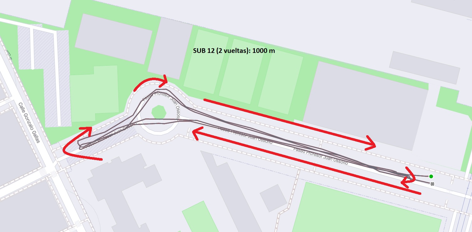 Recorrido sub 12: 1000 m