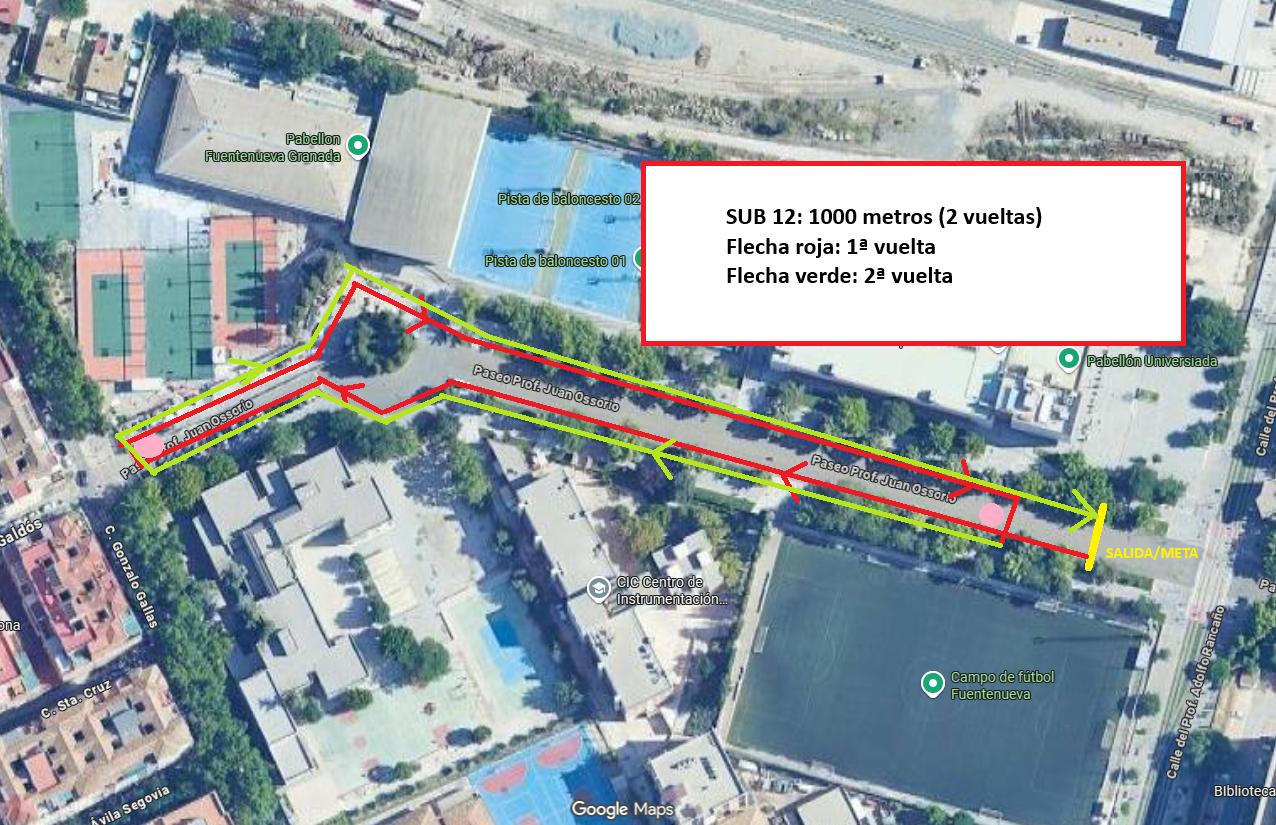 Recorrido sub 12: 1000 m