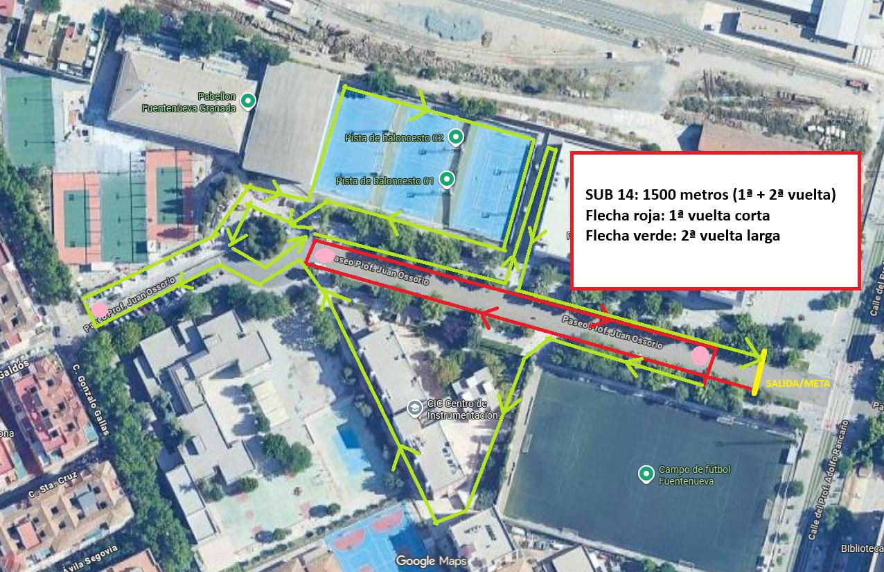 Recorrido SUB-14: 1500m 