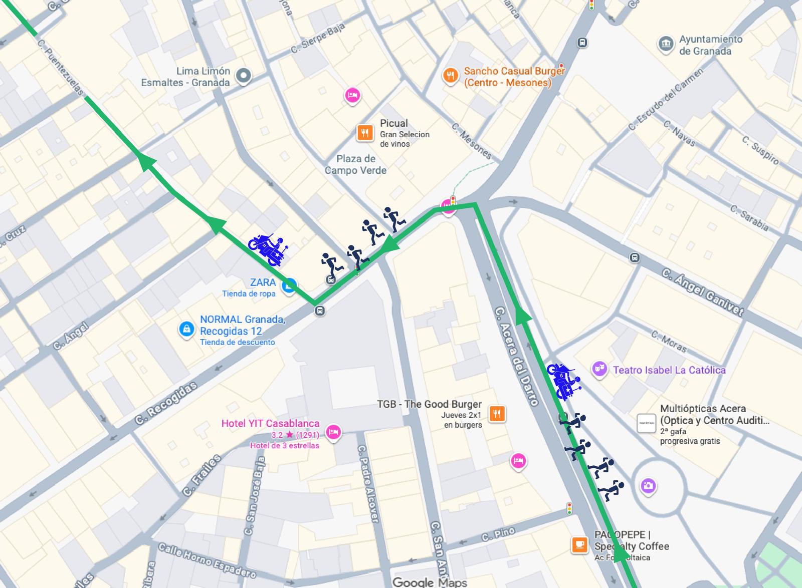 Modificación del circuito Acera del Darro