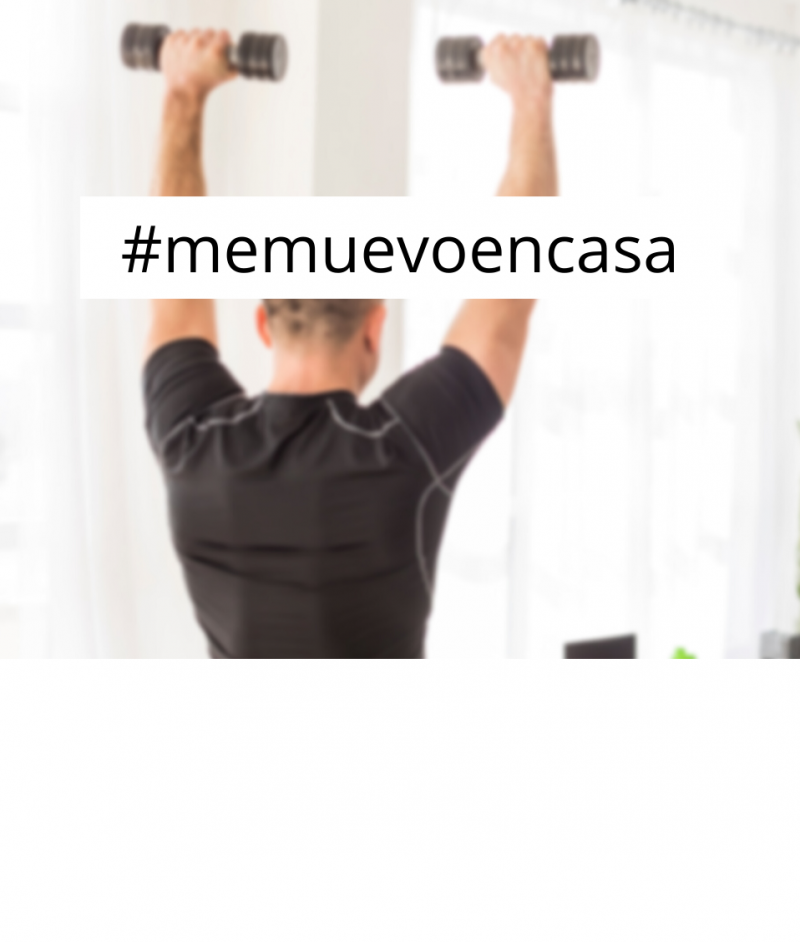 Me muevo en casa - 29 Deportista realizando elevaciones con mancuernas
